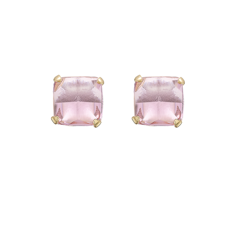 Petra pink earrings, golden silver