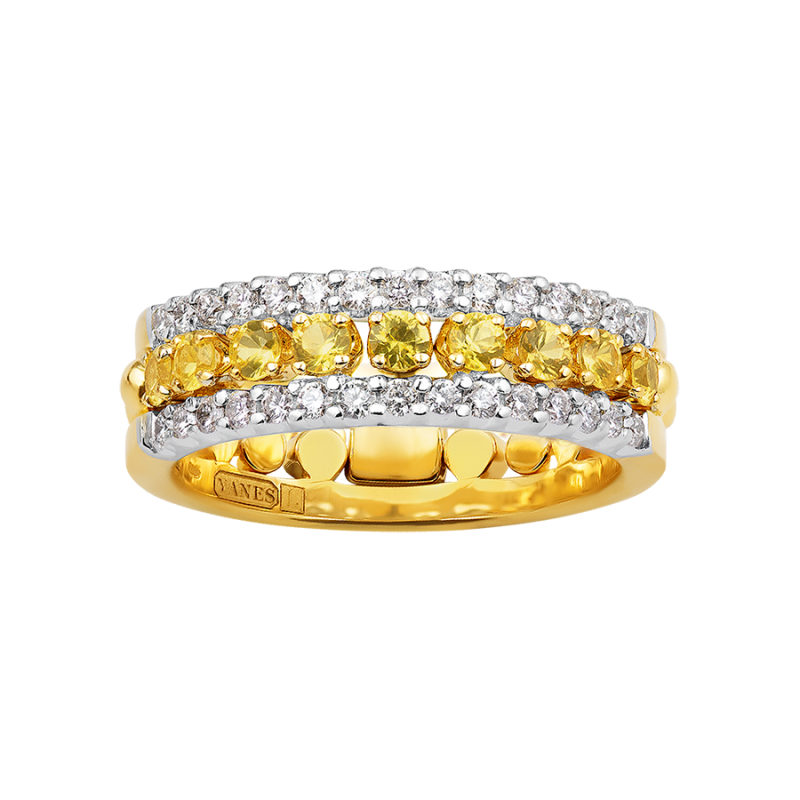 Aimi Ring, Diamonds and Yellow Sapphires
