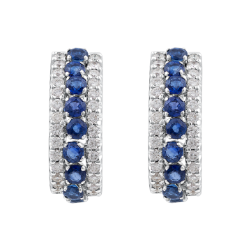 Aimi Earrings, Diamonds and Sapphires