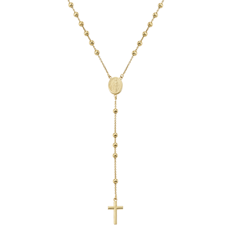 Collar rosario Moisés plata dorada