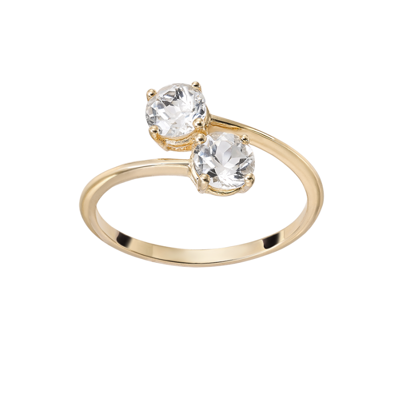 You and Me ring white topaz, gold
