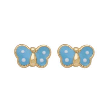 Pendientes Mariposa  Azul, oro