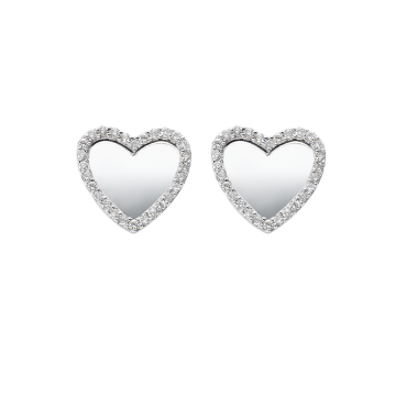 Pendientes Mini Heart, diamantes y oro blanco