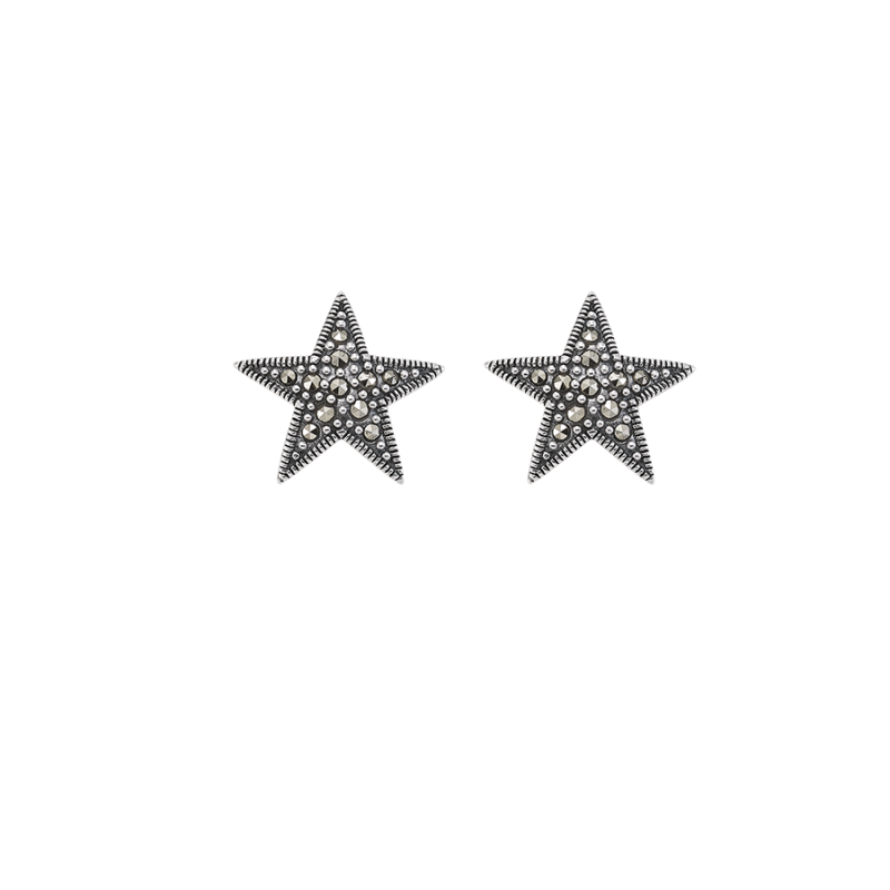 Pendientes Stars marcasitas, plata